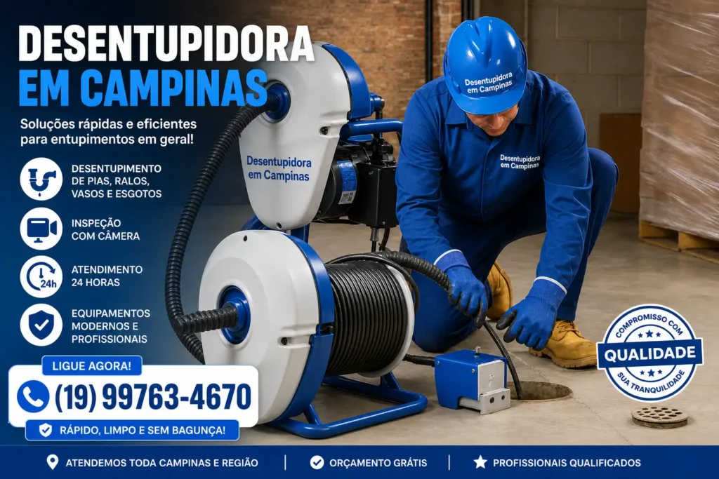 Desentupidora Perto de Mim em Campinas